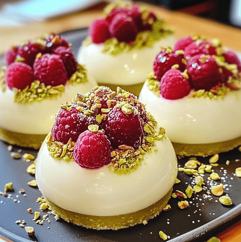 Pistachio & Raspberry Cheesecake Domes: A Unique and Flavorful Dessert