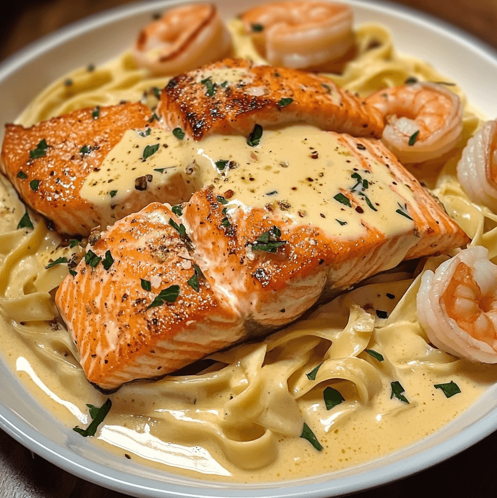 How to Make the Best Salmon and Shrimp Alfredo at Home