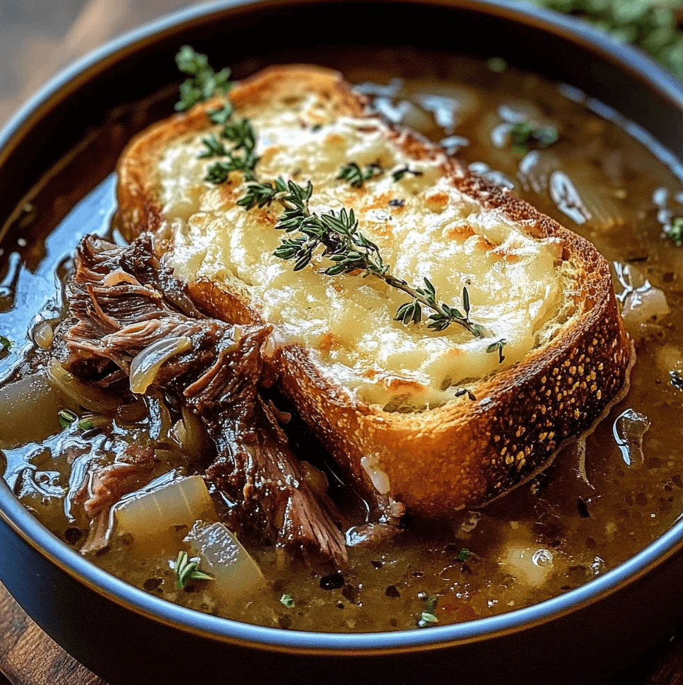 How to Make French Onion Short Rib Soup with Gruyère Toast