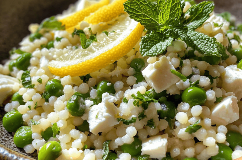 How to Make Pearl Couscous with Lemon, Mint, Peas, Feta, and Pickled Shallots